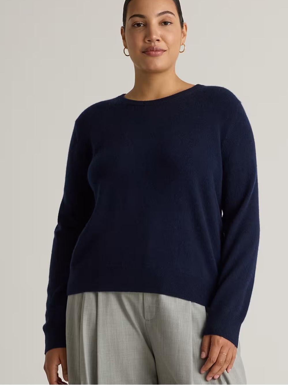 QUINCE Women’s Mongolian Cashmere Crewneck Sweater Navy Size: L NWT
